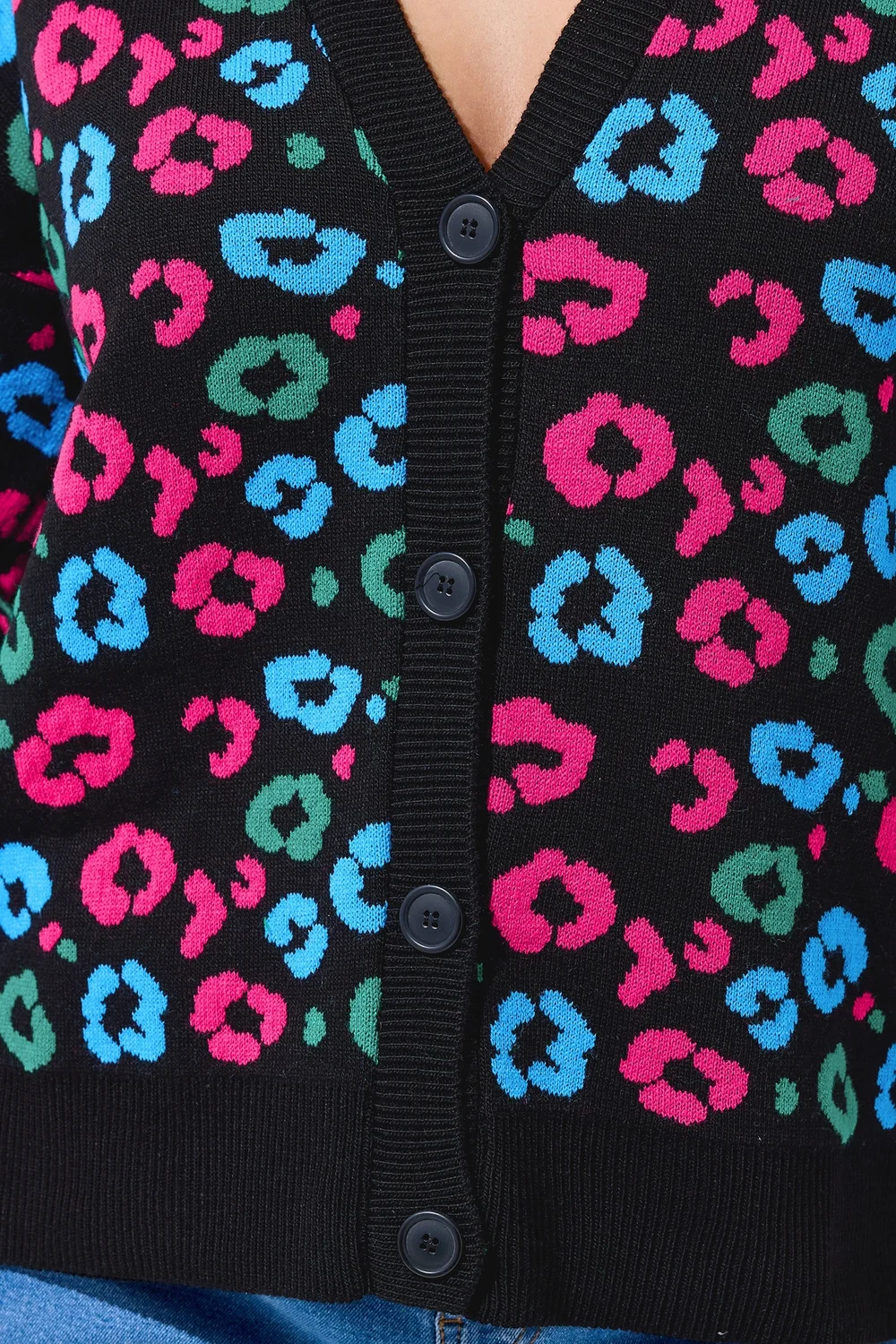 Yours Limited Curve Black Leopard Print Balloon Sleeve Cardigan - 18-20 Image 4