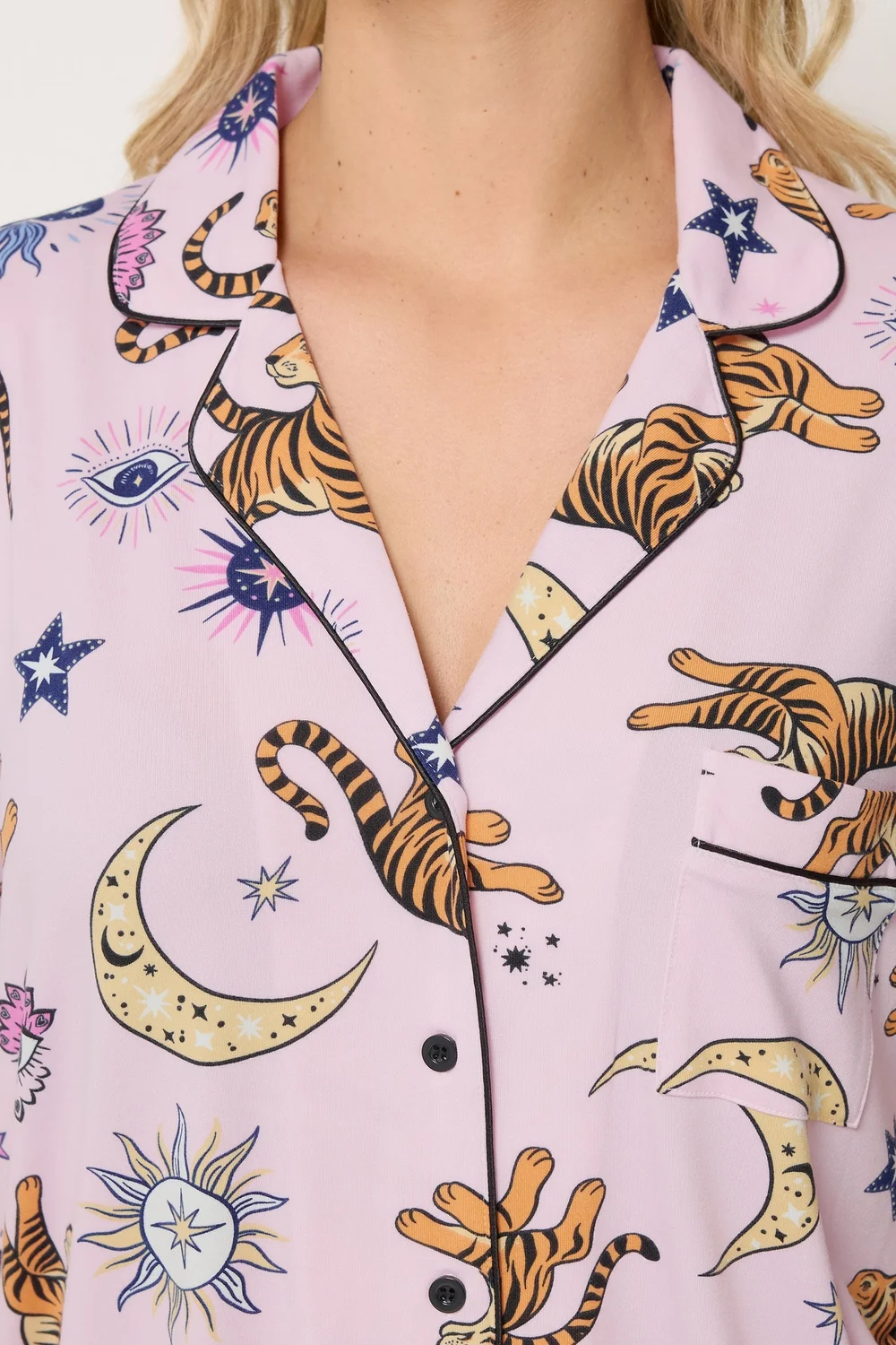 Yours Curve Pink Soft Touch Celestial Short Pyjama Set - 26-28 Image 5
