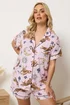 Yours Curve Pink Soft Touch Celestial Short Pyjama Set - 26-28 Image 1