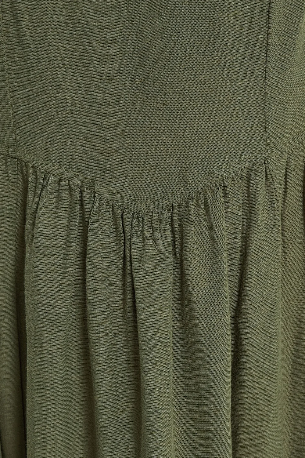 Yours Curve Khaki Green Sleeveless Linen Midi Dress - 18 Image 5