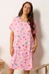 Yours Curve Pink Summer Print Soft Touch Nightdress - 30-32 Image 2