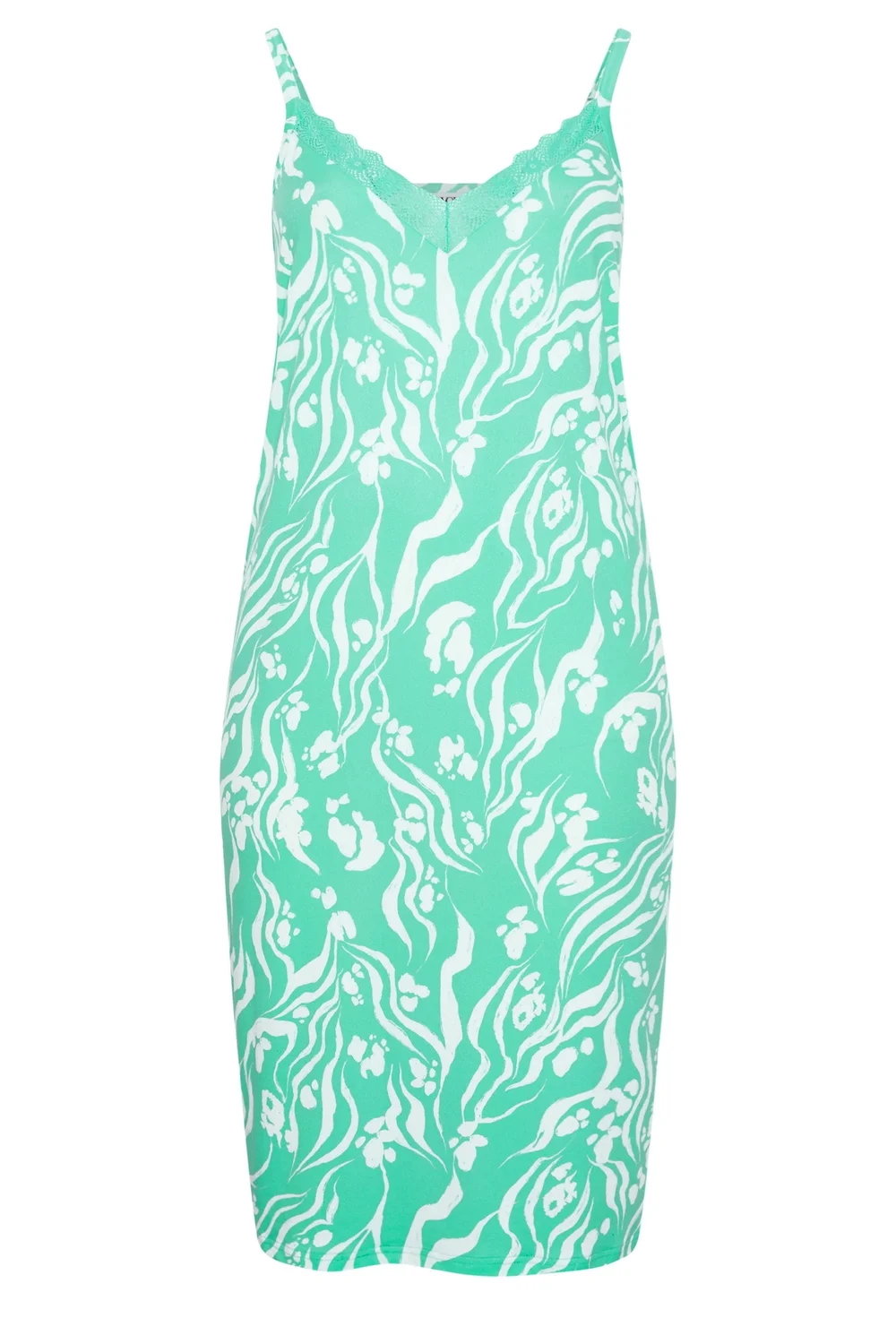Yours Curve Green Abstract Soft Touch Chemise Nightdress - 14-16 Image 5