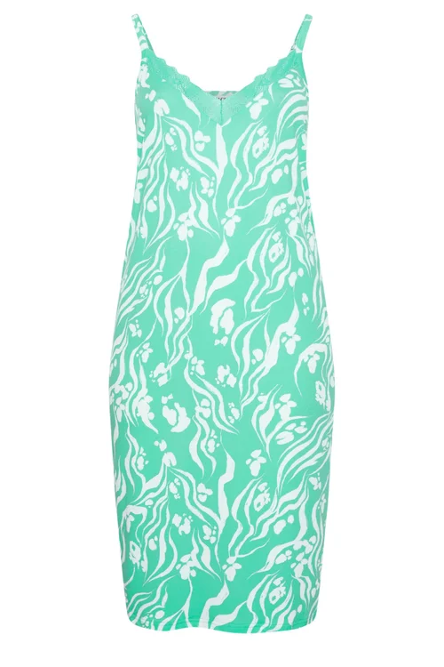 Yours Curve Green Abstract Soft Touch Chemise Nightdress - 14-16 Image 5