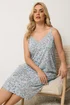 Yours Curve Grey Leopard Print Soft Touch Chemise Nightdress - 22-24 Image 1