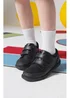 ToeZone Tracer Classic Double Rip Tape Black Leather School Shoes - 11 Infants Image 2