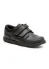 ToeZone Tracer Classic Double Rip Tape Black Leather School Shoes - 11 Infants Image 3