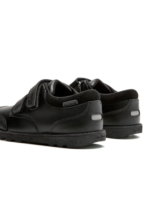 ToeZone Tracer Classic Double Rip Tape Black Leather School Shoes - 11 Infants Image 6