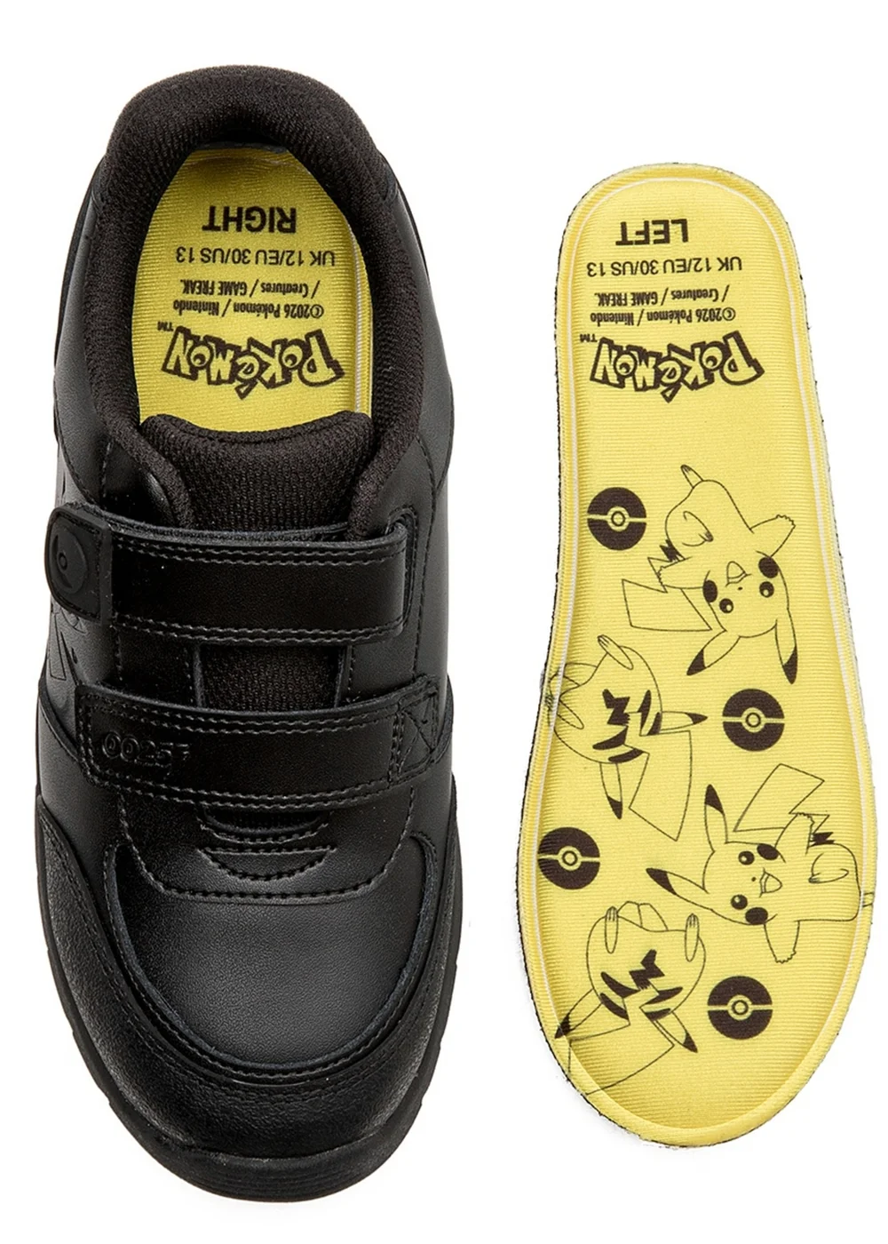 ToeZone Pokemon Character Black Rip Tape School Shoes - 9 Infants Image 5