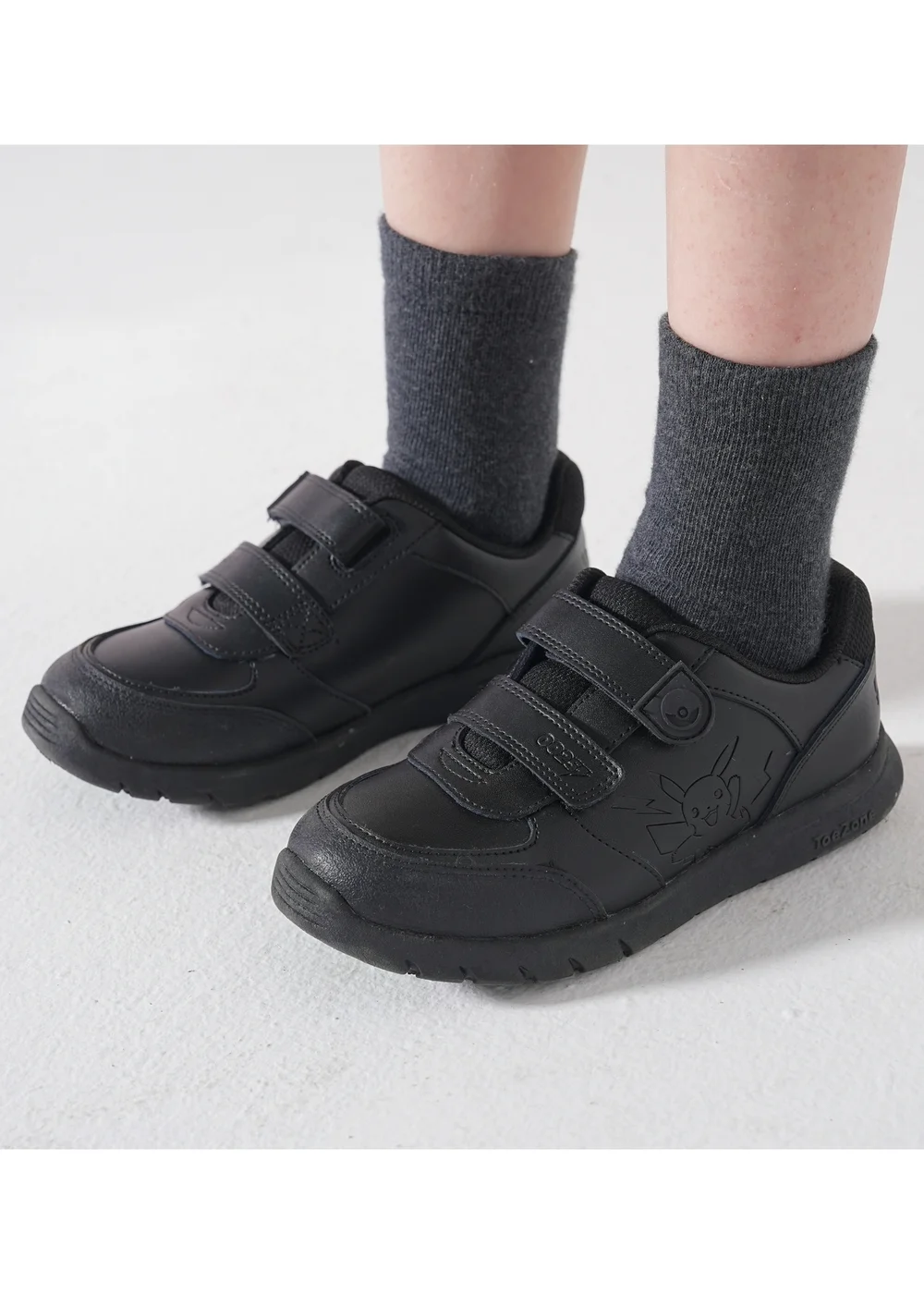 ToeZone Pokemon Character Black Rip Tape School Shoes - 9 Infants Image 4