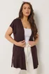 Yours Curve Chocolate Brown Kimono - 34-36 Image 2
