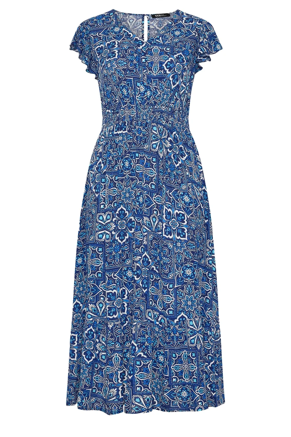 Yours Curve Blue Tile Print Maxi Dress - 14 Image 5