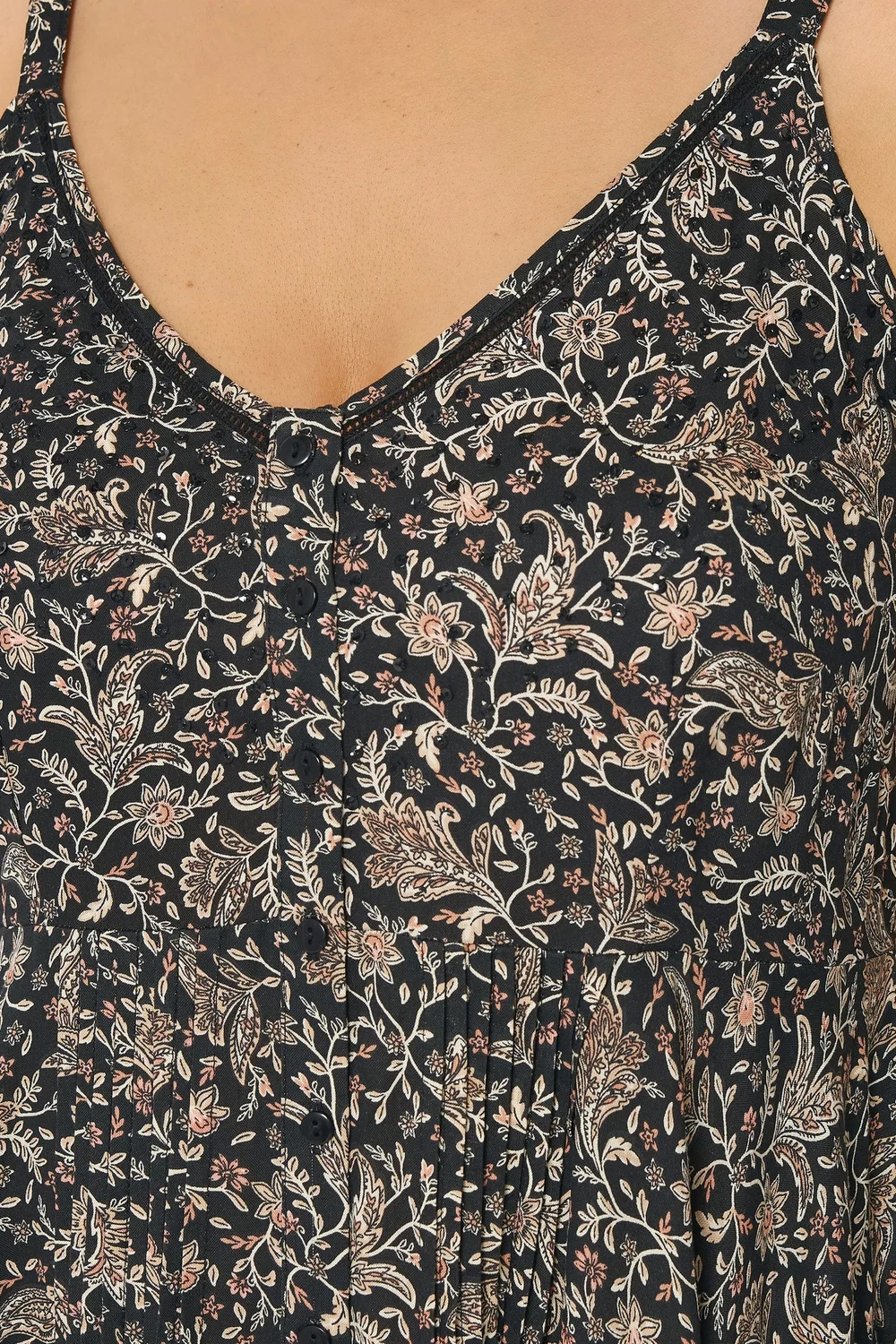 Yours Curve Black Paisley Hanky Hem Dress - 20 Image 5