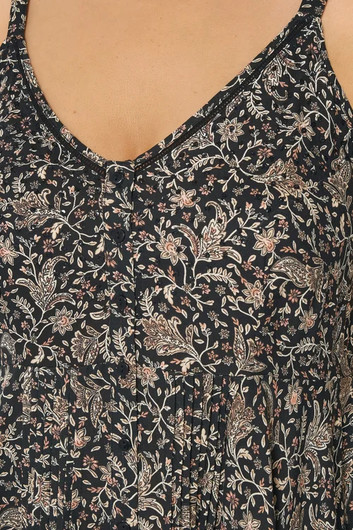 Yours Curve Black Paisley Hanky Hem Dress - 20 Image 5