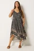Yours Curve Black Paisley Hanky Hem Dress - 20 Image 3