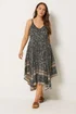 Yours Curve Black Paisley Hanky Hem Dress - 20 Image 2