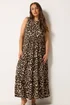 Yours Curve Brown Leopard Tiered Maxi Dress - 14 Image 1