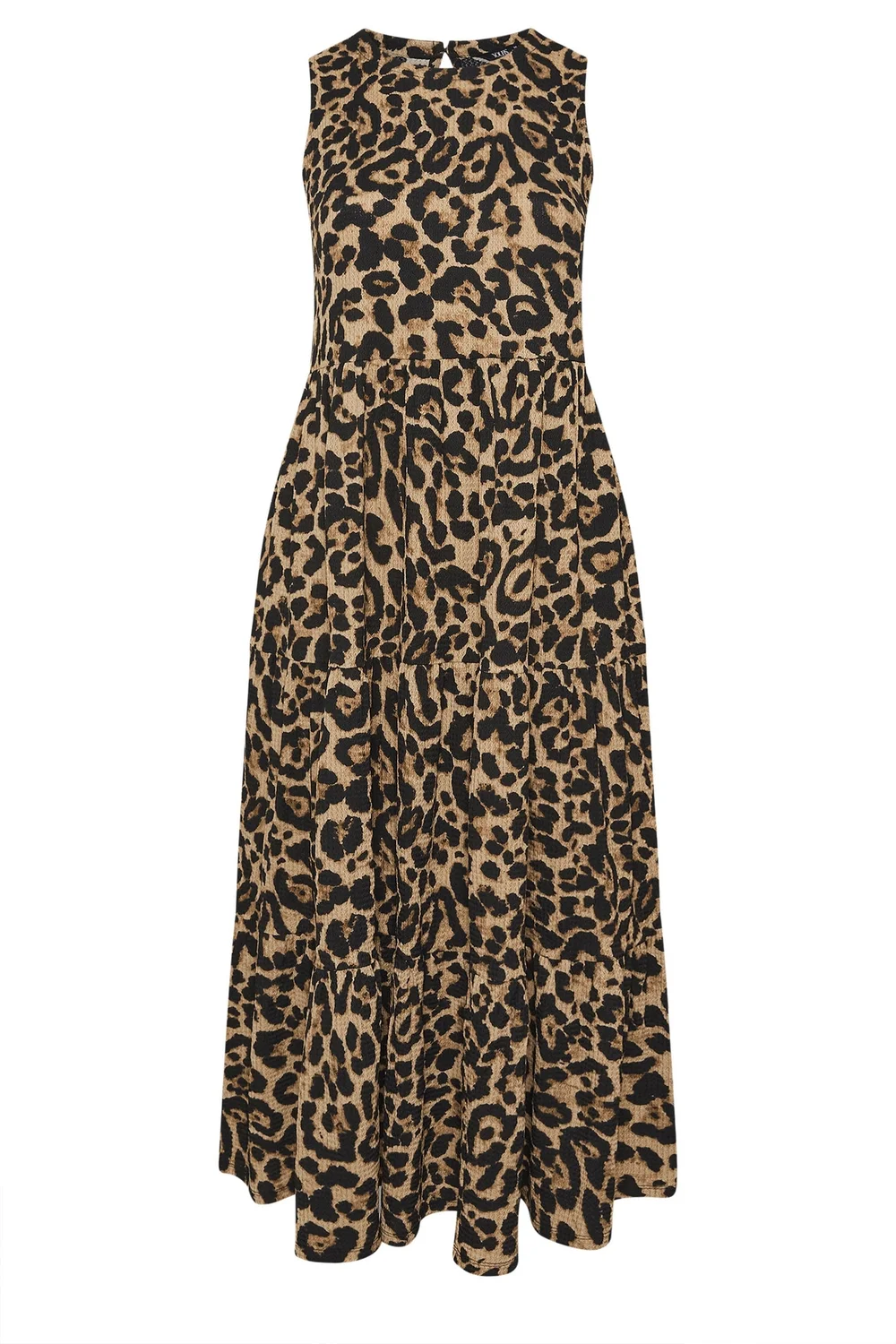 Yours Curve Brown Leopard Tiered Maxi Dress - 14 Image 5