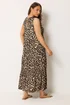 Yours Curve Brown Leopard Tiered Maxi Dress - 14 Image 3