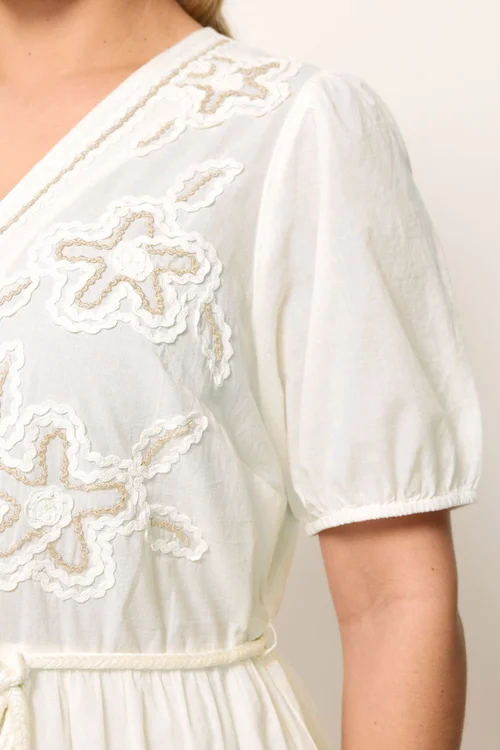 Yours Curve White Flower Detail Shirt Dress - 18 Image 5
