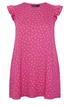 Yours Curve Pink Polka Dot Frill Sleeve Vest Top - 26-28 Image 5