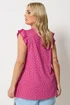 Yours Curve Pink Polka Dot Frill Sleeve Vest Top - 26-28 Image 3
