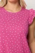 Yours Curve Pink Polka Dot Frill Sleeve Vest Top - 26-28 Image 4