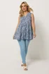 Yours Curve Blue Paisley Notch Neck Vest Top - 14 Image 2