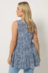 Yours Curve Blue Paisley Notch Neck Vest Top - 14 Image 3