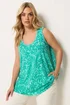Yours Curve Green Contrast Stitch Vest Top - 18 Image 1