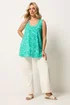 Yours Curve Green Contrast Stitch Vest Top - 18 Image 2