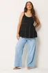 Yours Curve Black Tiered Strappy Vest - 14 Image 2