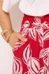 Yours Curve Red Palm Leaf Wide Leg Trousers - 26-28/L28 Image 4