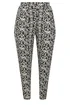 Yours Curve Black Ikat Print Harem Trousers - 16/L30 Image 5