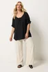Yours Curve Black Crochet Detail Top - 20 Image 2