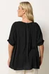 Yours Curve Black Crochet Detail Top - 20 Image 3