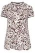 Yours Curve Brown Leaf Contrast Stitch Swing T-Shirt - 26-28 Image 5