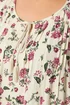 Yours Curve Ivory White Floral Tie Detail Top - 34-36 Image 4