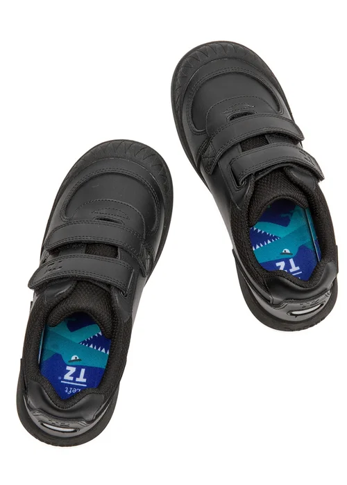 ToeZone Noah Black Rip Tape Dinosaur Character School Shoes - 1 Infants Image 5