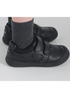 ToeZone Noah Black Rip Tape Dinosaur Character School Shoes - 1 Infants Image 2