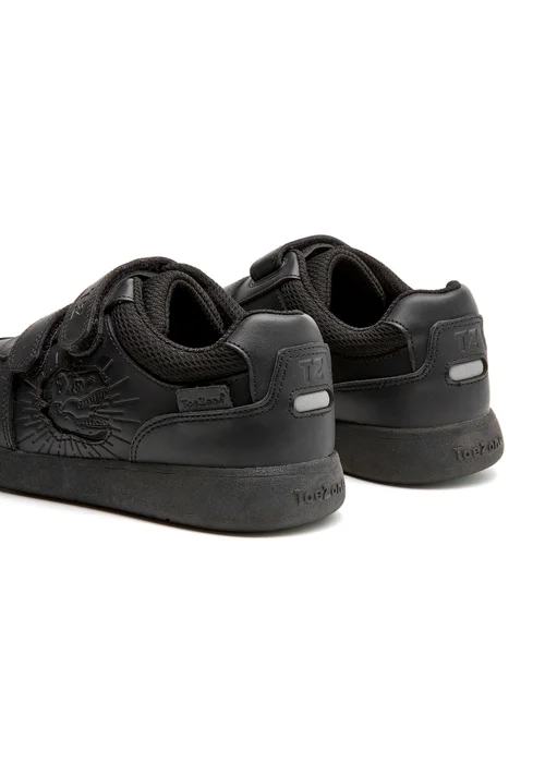 ToeZone Noah Black Rip Tape Dinosaur Character School Shoes - 1 Infants Image 6