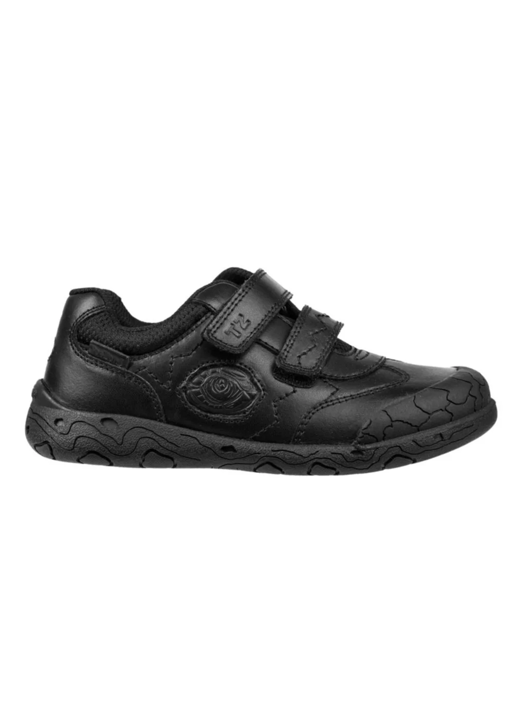 ToeZone Ricky Rubber Black Dinosaur Rip Tape School Shoes - 11 Infants Image 5
