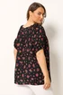Yours Curve Black Ditsy Floral Bardot Top - 16 Image 3