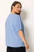 Yours Curve Blue Button Textured Blouse - 22-24 Image 3