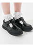 ToeZone Ava Black Patent Leather Bumper Rip Tape School Shoes - 11 Infant Image 4