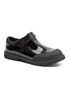 ToeZone Ava Black Patent Leather Bumper Rip Tape School Shoes - 11 Infant Image 2