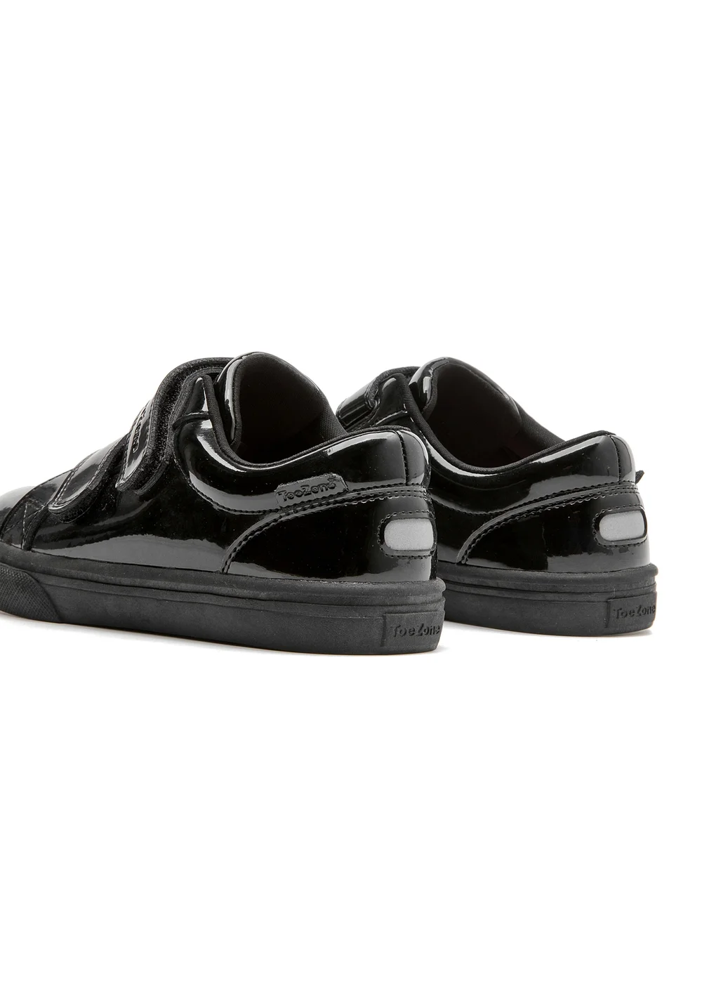 ToeZone Harper Patent Leather Black Double Rip Tape School Shoes - 2 Image 5