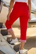 Roman Red Contrast Detail Cropped Stretch Trousers - 12 Image 3