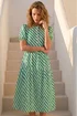 Roman Green Geo Print Button Shirt Midi Dress - 12 Image 1