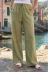 Roman Khaki Stripe Tie Waist Pocket Trouser - 12 Image 1