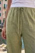 Roman Khaki Stripe Tie Waist Pocket Trouser - 12 Image 4